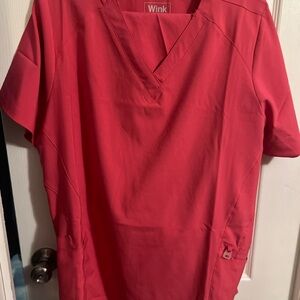Wink Women's Red Scrub Top